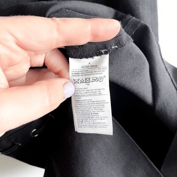 Banana Republic Women's Whipstitch Dress Lace Stitch Short Sleeve Black Size 4 - Picture 4 of 7